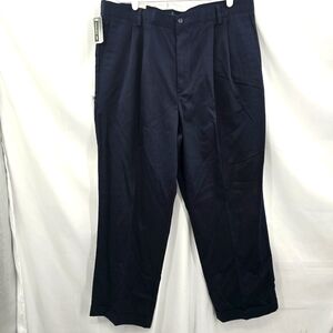 NWT Dockers Recode Signature Khaki Pleated Cuffed Loose Fit Navy Blue Mens 38x29